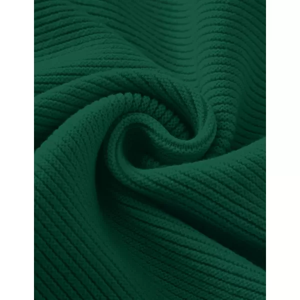 ZESICA Womens 2024 Crew Neck Long Lantern Sleeve Casual Loose Ribbed Knit Solid Soft Pullover Sweater TopsForestgreen