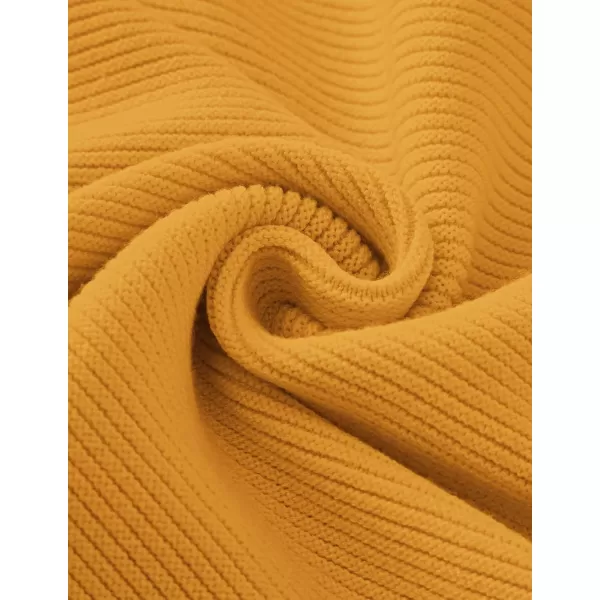 ZESICA Womens 2024 Crew Neck Long Lantern Sleeve Casual Loose Ribbed Knit Solid Soft Pullover Sweater TopsGinger