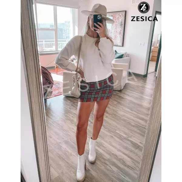 ZESICA Womens 2024 Crew Neck Long Lantern Sleeve Casual Loose Ribbed Knit Solid Soft Pullover Sweater TopsWhite