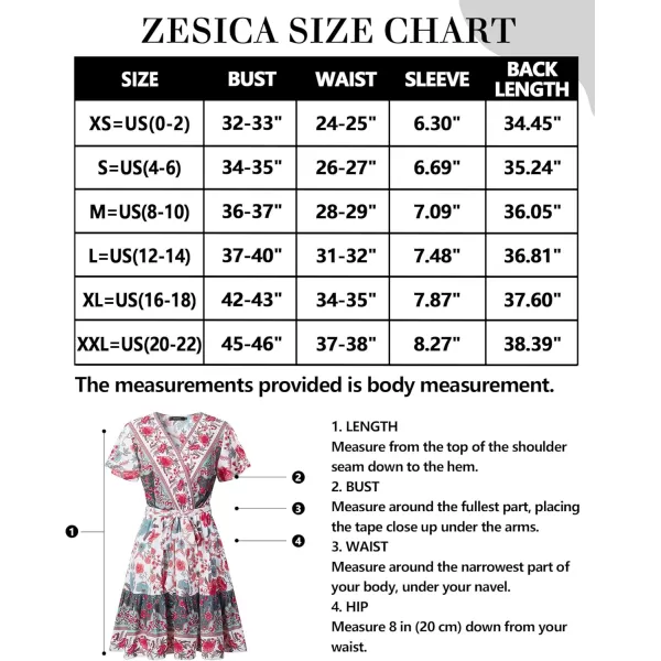 ZESICA Womens 2024 Summer Wrap V Neck Bohemian Floral Print Ruffle Swing A Line Beach Mini DressBlackishgreen