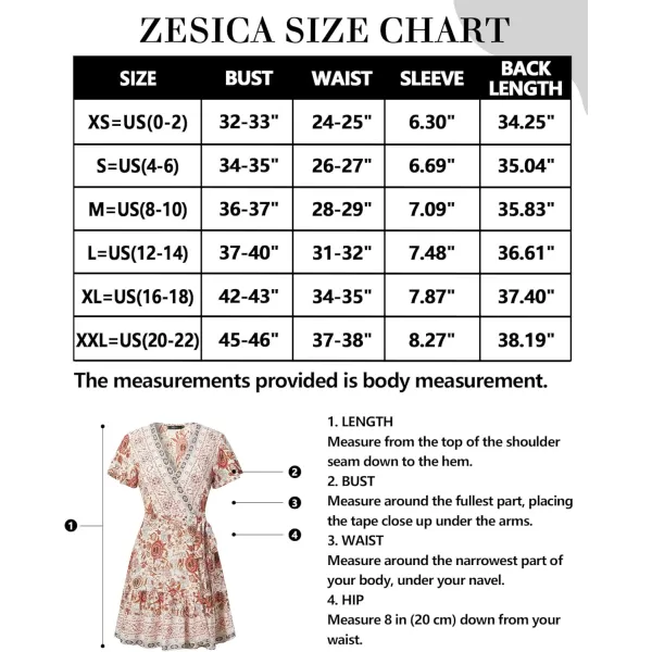ZESICA Womens 2024 Summer Wrap V Neck Bohemian Floral Print Ruffle Swing A Line Beach Mini DressWhite