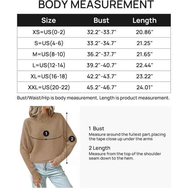 ZESICA Womens 2024 Fall Turtleneck Batwing Long Sleeve Ribbed Knit Casual Soft Pullover Sweater Jumper TopCamel