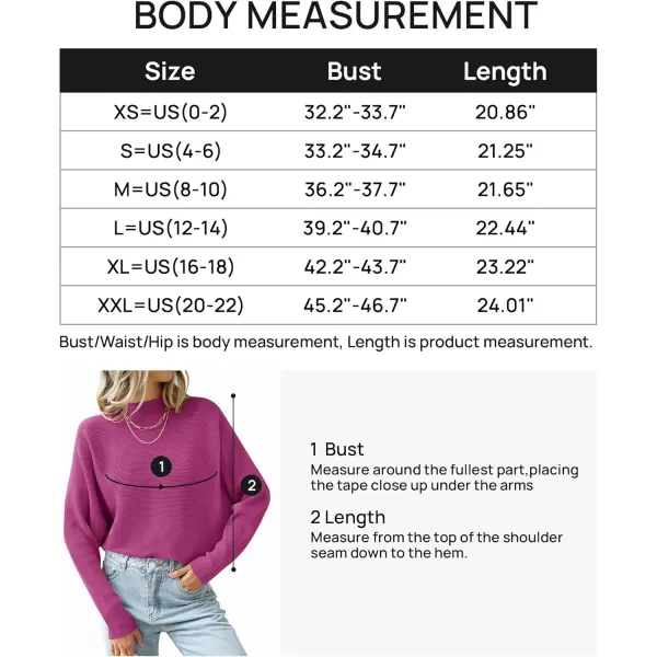 ZESICA Womens 2024 Fall Turtleneck Batwing Long Sleeve Ribbed Knit Casual Soft Pullover Sweater Jumper TopEggplant