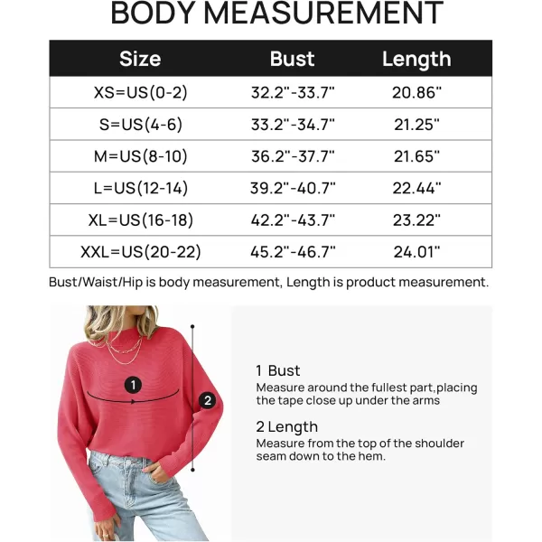 ZESICA Womens 2024 Fall Turtleneck Batwing Long Sleeve Ribbed Knit Casual Soft Pullover Sweater Jumper TopWatermelon