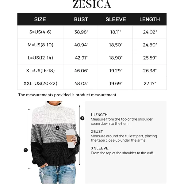 ZESICA Womens 2024 Turtleneck Batwing Sleeve Loose Oversized Chunky Knitted Pullover Sweater Jumper TopsB Black