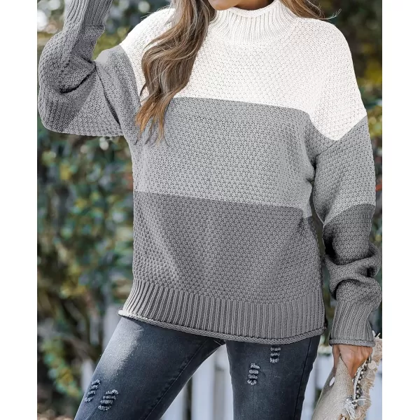 ZESICA Womens 2024 Turtleneck Batwing Sleeve Loose Oversized Chunky Knitted Pullover Sweater Jumper TopsBcharcoal