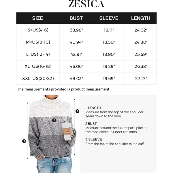 ZESICA Womens 2024 Turtleneck Batwing Sleeve Loose Oversized Chunky Knitted Pullover Sweater Jumper TopsBcharcoal