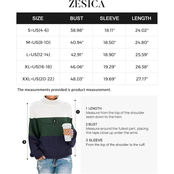 ZESICA Womens 2024 Turtleneck Batwing Sleeve Loose Oversized Chunky Knitted Pullover Sweater Jumper TopsBgreen