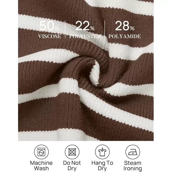 ZESICA Womens Winter Oversized Sweaters Long Sleeve Color Block Mock Neck Side Slit Comfy Loose Knitted Pullover TopsCoffee