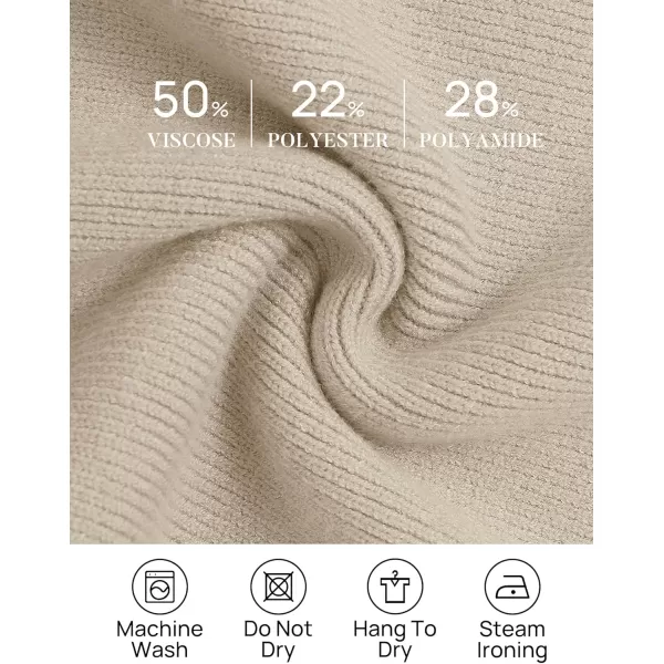 ZESICA Womens Winter Oversized Sweaters Long Sleeve Color Block Mock Neck Side Slit Comfy Loose Knitted Pullover TopsOatmeal