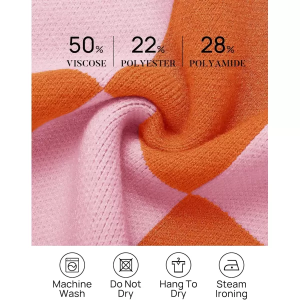 ZESICA Womens Winter Oversized Sweaters Long Sleeve Color Block Mock Neck Side Slit Comfy Loose Knitted Pullover TopsOrange