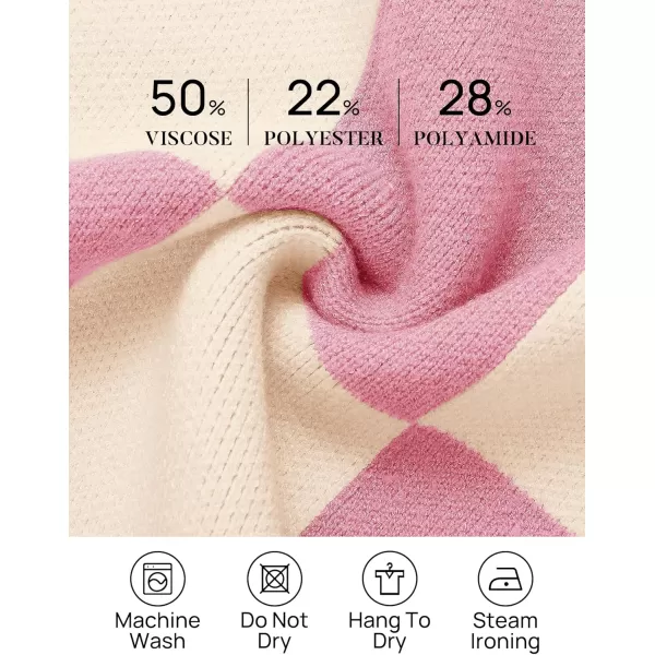 ZESICA Womens Winter Oversized Sweaters Long Sleeve Color Block Mock Neck Side Slit Comfy Loose Knitted Pullover TopsPink