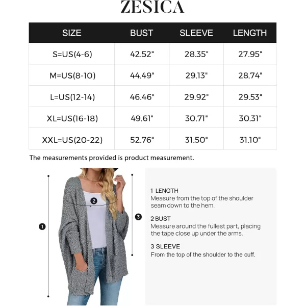 ZESICA Womens 2024 Fall Winter Popcorn Long Sleeve Open Front Chunky Knit Oversized Cardigan Sweater CoatGrey
