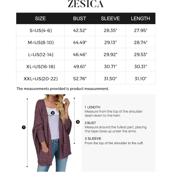 ZESICA Womens 2024 Fall Winter Popcorn Long Sleeve Open Front Chunky Knit Oversized Cardigan Sweater CoatMaroon