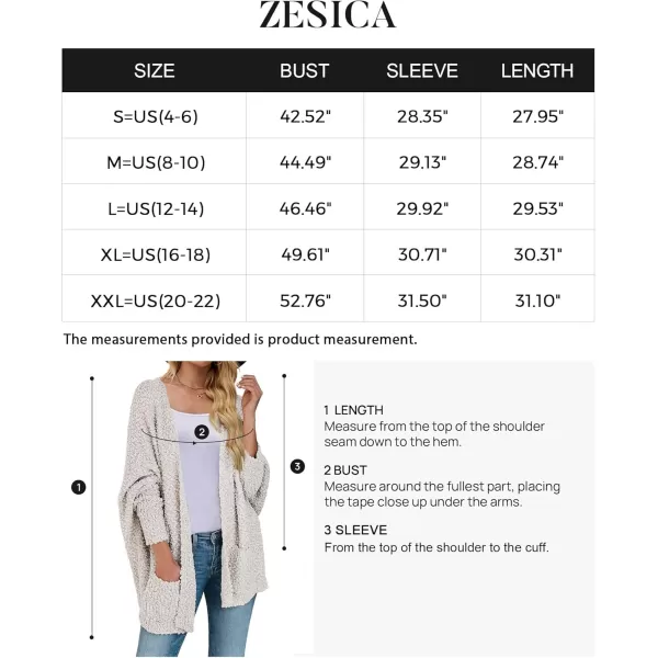 ZESICA Womens 2024 Fall Winter Popcorn Long Sleeve Open Front Chunky Knit Oversized Cardigan Sweater CoatOffwhite