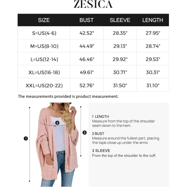 ZESICA Womens 2024 Fall Winter Popcorn Long Sleeve Open Front Chunky Knit Oversized Cardigan Sweater CoatPink