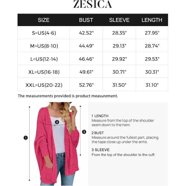 ZESICA Womens 2024 Fall Winter Popcorn Long Sleeve Open Front Chunky Knit Oversized Cardigan Sweater CoatRose