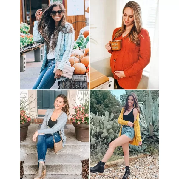 ZESICA Womens 2024 Fall Casual Long Sleeve Button Down Open Front Cable Knit Cardigan Sweater CoatArmygreen