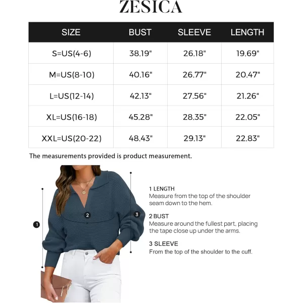 ZESICA Womens 2024 Fall Lapel Collar V Neck Long Sleeve Ribbed Knit Comfy Loose Casual Pullover Sweater Jumper TopNavy