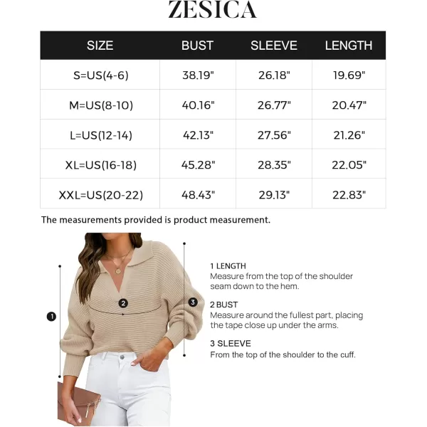 ZESICA Womens 2024 Fall Lapel Collar V Neck Long Sleeve Ribbed Knit Comfy Loose Casual Pullover Sweater Jumper TopOatmeal