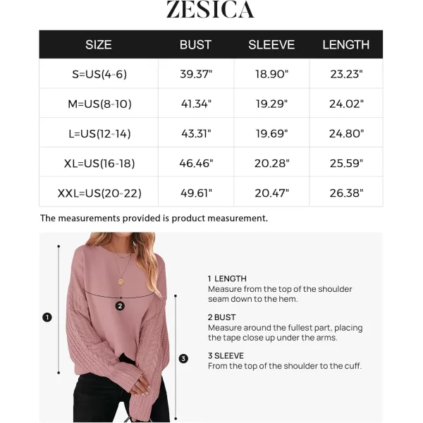 ZESICA Womens 2024 Fall Long Sleeve Crew Neck Solid Color Cable Knit Chunky Casual Oversized Pullover Sweater TopsPurple