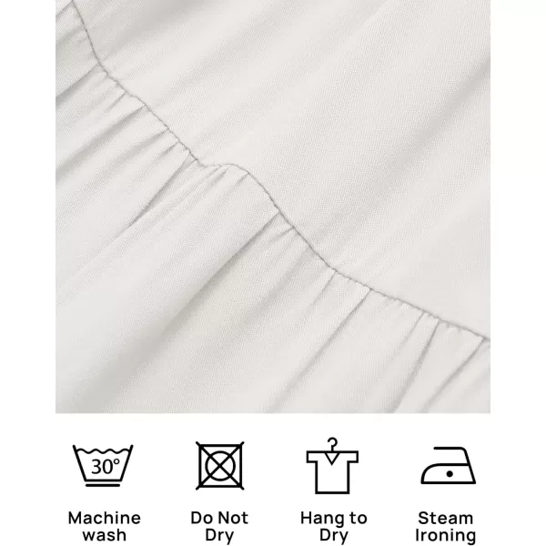 ZESICA Womens 2024 Summer Casual V Neck Flutter Sleeve Bohemian Ruffle Smocked A Line Swing Mini DressWhite