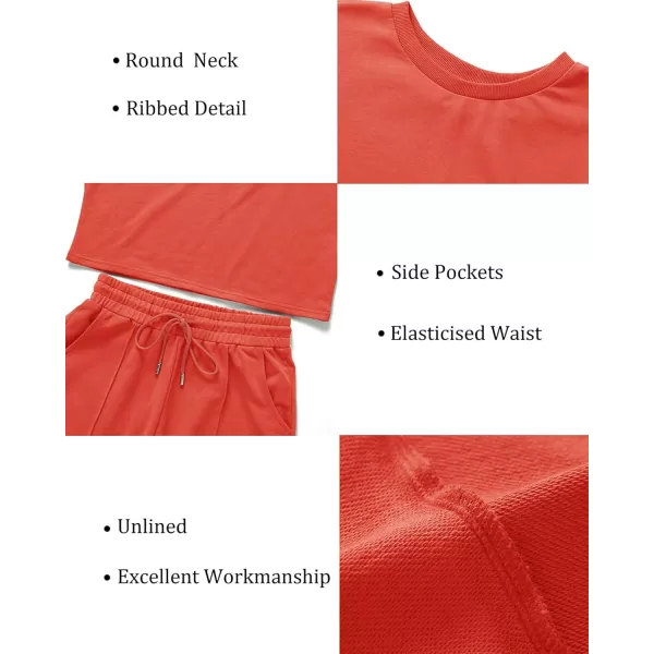 ZESICA Womens Long Sleeve Crop Top and Pants Pajama Sets 2 Piece Jogger Long Sleepwear Loungewear Pjs SetsWatermelon