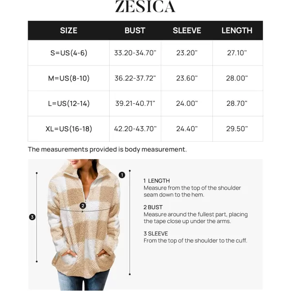 ZESICA Womens Plaid Long Sleeve Zipper Sherpa Fleece Sweatshirt Pullover Jacket Coat with PocketsYellow