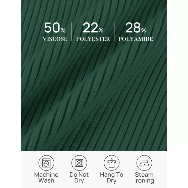 ZESICA Sweaters for Women 2024 Fall Long Sleeve V Neck Ribbed Knit Pullover Tops Casual Slim Fit Basic Tee ShirtsDarkgreen