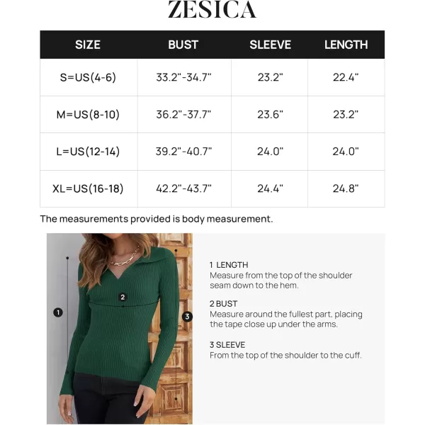 ZESICA Sweaters for Women 2024 Fall Long Sleeve V Neck Ribbed Knit Pullover Tops Casual Slim Fit Basic Tee ShirtsDarkgreen