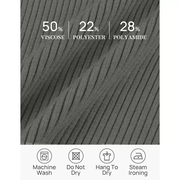 ZESICA Sweaters for Women 2024 Fall Long Sleeve V Neck Ribbed Knit Pullover Tops Casual Slim Fit Basic Tee ShirtsGrey