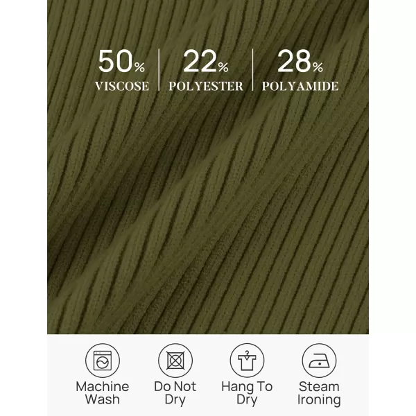 ZESICA Sweaters for Women 2024 Fall Long Sleeve V Neck Ribbed Knit Pullover Tops Casual Slim Fit Basic Tee ShirtsOlive