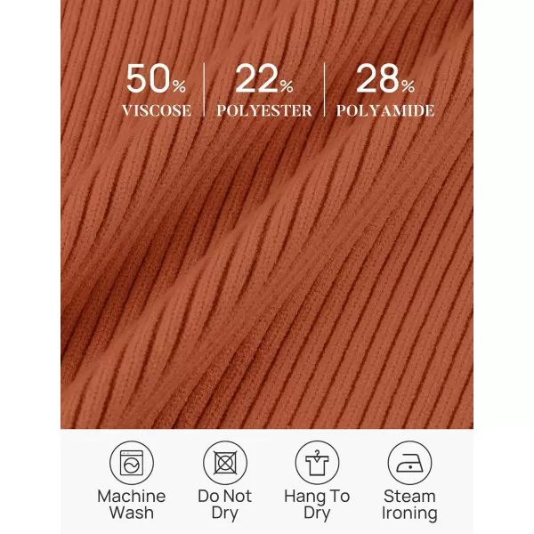 ZESICA Sweaters for Women 2024 Fall Long Sleeve V Neck Ribbed Knit Pullover Tops Casual Slim Fit Basic Tee ShirtsOrange