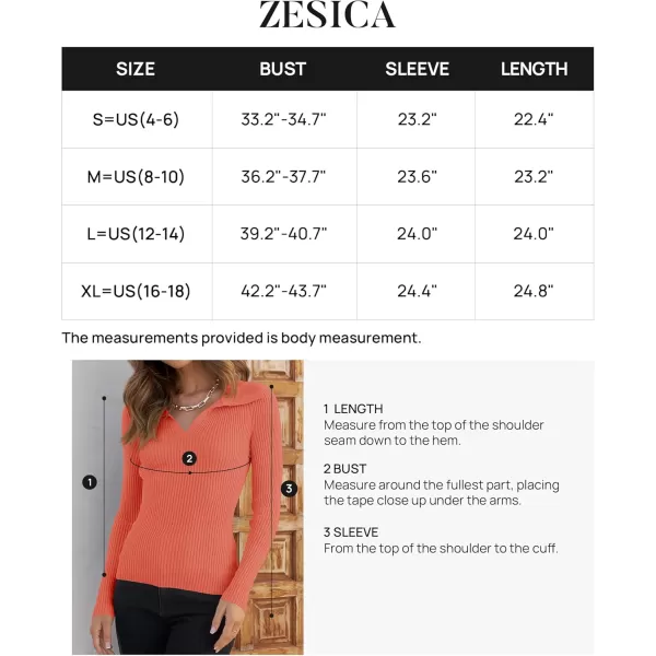 ZESICA Sweaters for Women 2024 Fall Long Sleeve V Neck Ribbed Knit Pullover Tops Casual Slim Fit Basic Tee ShirtsPeach