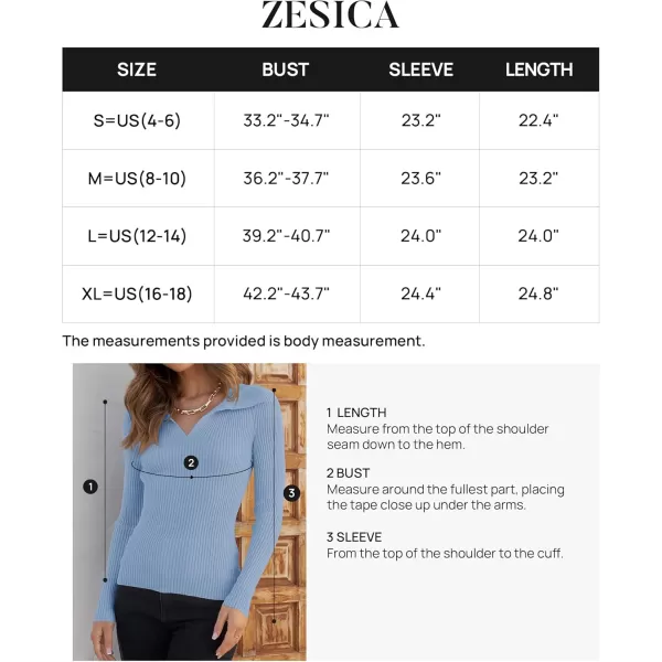 ZESICA Sweaters for Women 2024 Fall Long Sleeve V Neck Ribbed Knit Pullover Tops Casual Slim Fit Basic Tee ShirtsSky