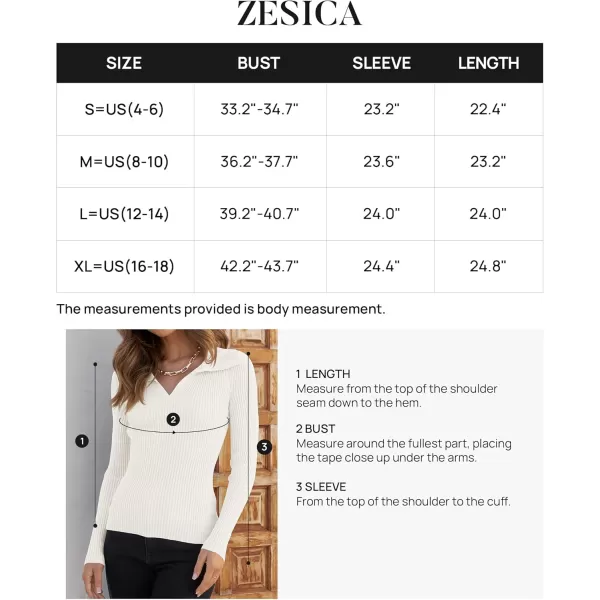 ZESICA Sweaters for Women 2024 Fall Long Sleeve V Neck Ribbed Knit Pullover Tops Casual Slim Fit Basic Tee ShirtsWhite