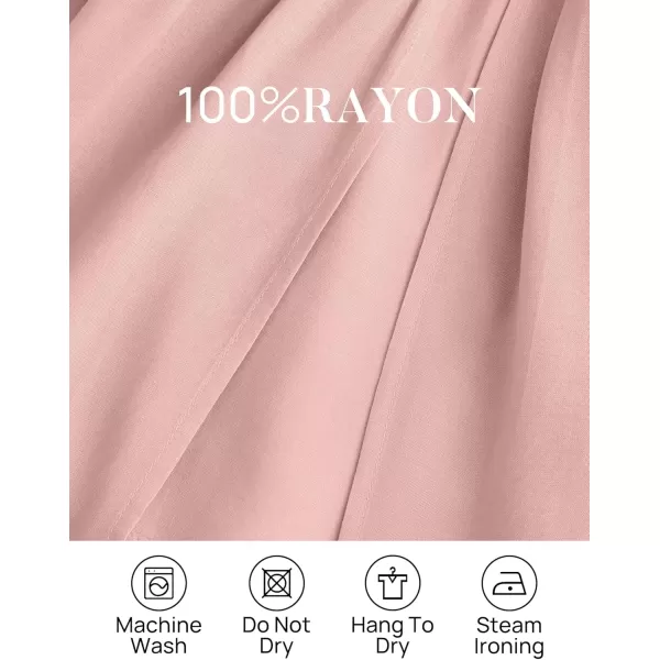 ZESICA Womens 2024 Boho Sexy Off Shoulder Long Sleeve Smocked High Waist Side Split Flowy A Line Tiered Long Maxi DressPink