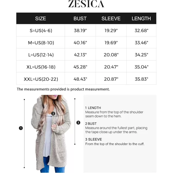 ZESICA Womens 2024 Fall Casual Long Sleeve Open Front Soft Chunky Knit Sweater Cardigan OuterwearBeige