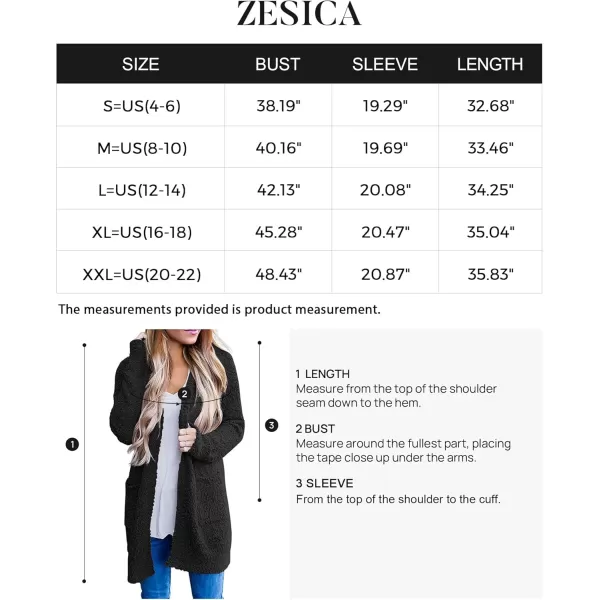 ZESICA Womens 2024 Fall Casual Long Sleeve Open Front Soft Chunky Knit Sweater Cardigan OuterwearBlack