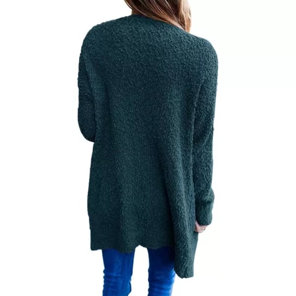 ZESICA Womens 2024 Fall Casual Long Sleeve Open Front Soft Chunky Knit Sweater Cardigan OuterwearBlackishgreen