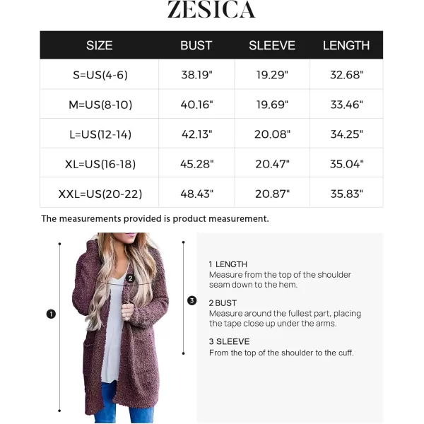 ZESICA Womens 2024 Fall Casual Long Sleeve Open Front Soft Chunky Knit Sweater Cardigan OuterwearMaroon