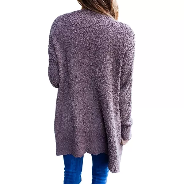 ZESICA Womens 2024 Fall Casual Long Sleeve Open Front Soft Chunky Knit Sweater Cardigan OuterwearTaro