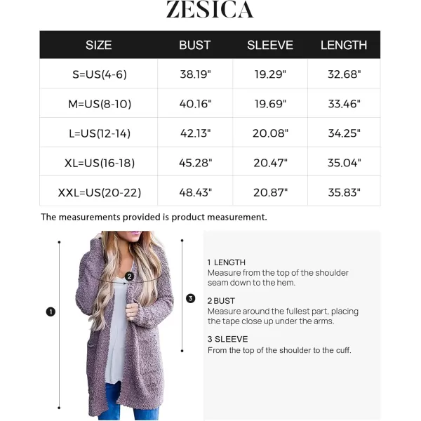 ZESICA Womens 2024 Fall Casual Long Sleeve Open Front Soft Chunky Knit Sweater Cardigan OuterwearTaro