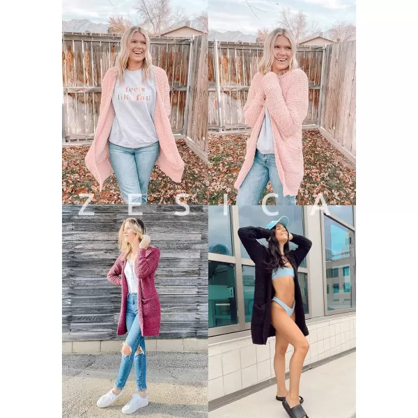 ZESICA Womens 2024 Fall Casual Long Sleeve Open Front Soft Chunky Knit Sweater Cardigan OuterwearTeal