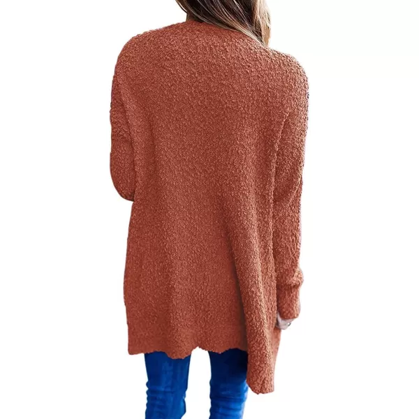 ZESICA Womens 2024 Fall Casual Long Sleeve Open Front Soft Chunky Knit Sweater Cardigan OuterwearTearose