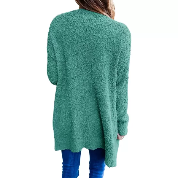 ZESICA Womens 2024 Fall Casual Long Sleeve Open Front Soft Chunky Knit Sweater Cardigan OuterwearTurquoise