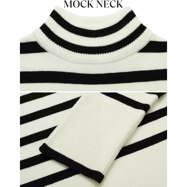 ZESICA Womens 2024 Winter Sweaters Casual Turtleneck Long Sleeve Striped Side Slit Loose Pullover Sweater Jumper TopsApricot