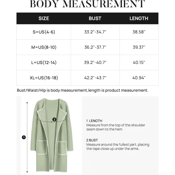 ZESICA Womens Open Front Long Cardigan Sweater Casual Lapel Coatigan Coat 2024 Fall Jacket Outerwear with PocketsGreen