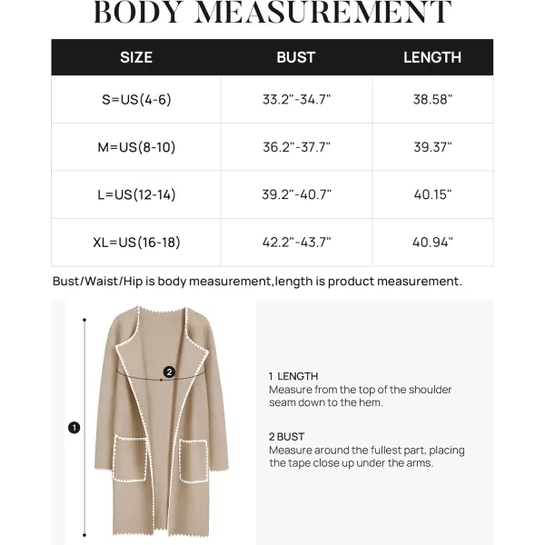 ZESICA Womens Open Front Long Cardigan Sweater Casual Lapel Coatigan Coat 2024 Fall Jacket Outerwear with PocketsOatmeal