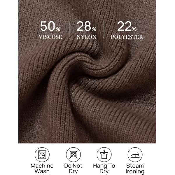 ZESICA Womens Striped Sweaters Half Zipper Long Sleeve Ribbed Knit Loose Oversized Pullover Sweater TopsCoffee